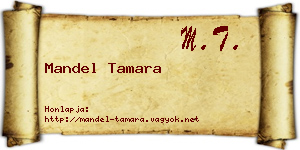 Mandel Tamara névjegykártya